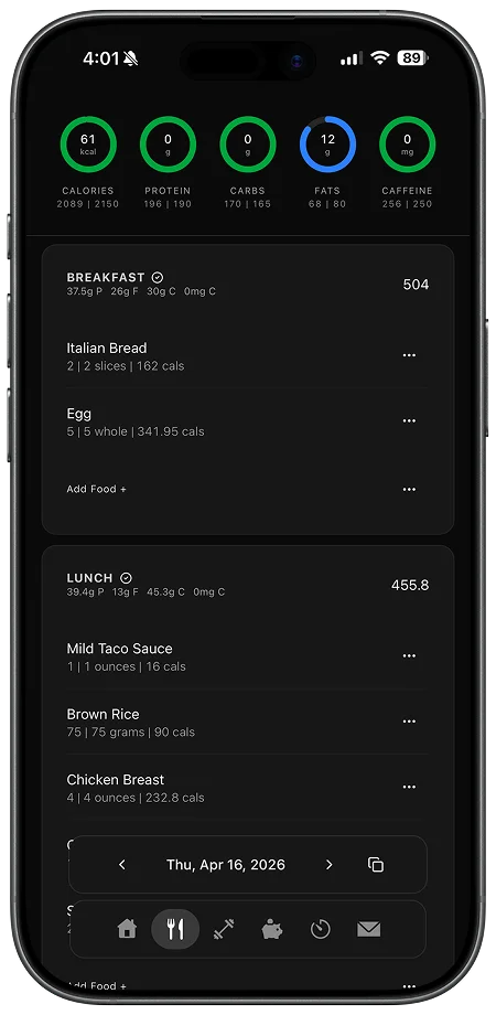 Pulse nutrition tracker